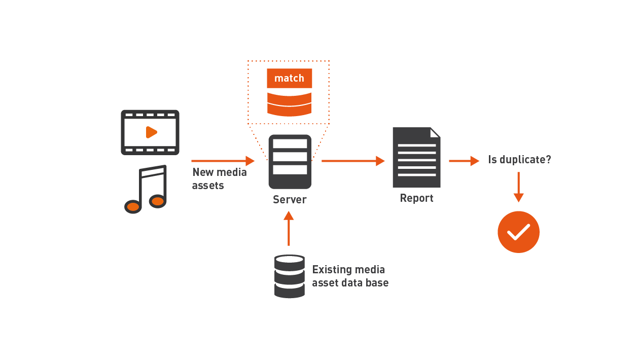 The infografic shows step by step how duplicate detecteion works